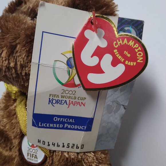 Champion The Beanie Baby TY 2002 Fifa World Cup Uruguay Korean/Japan Wth Tags - Picture 5 of 15